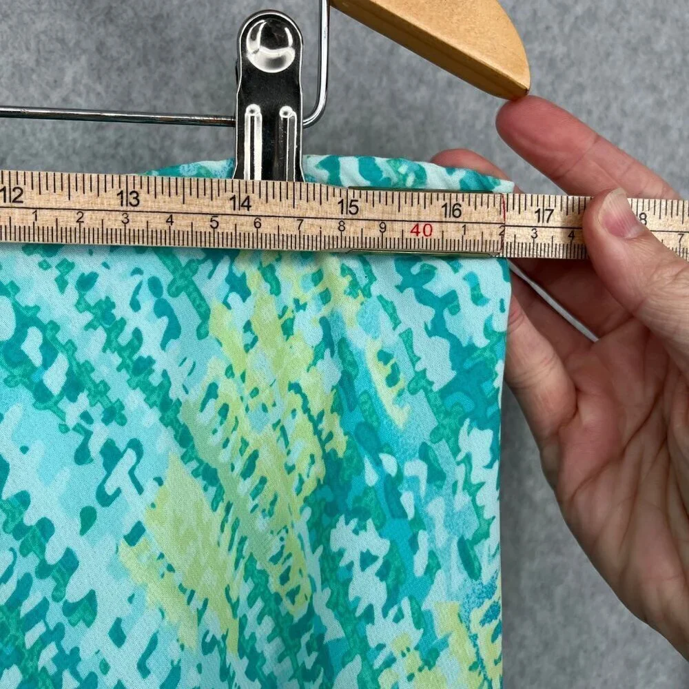 Lane Bryant Asymmetrical Pull On Midi Skirt Size 14/16 Green Fairy Whimsical EUC